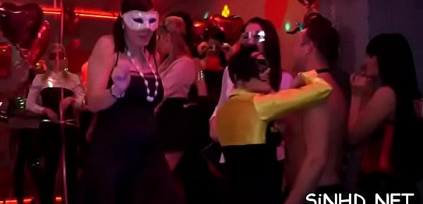  Raucous group banging session
